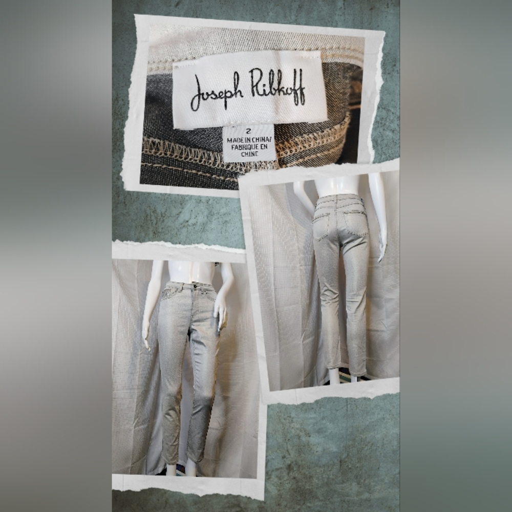 Joseph Ribkoff Light Gray Denim Pants